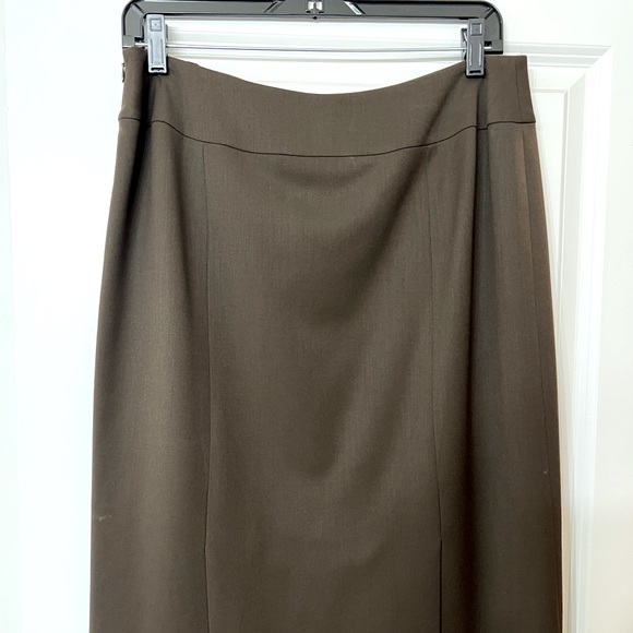 Lafayette 148 Brown Wool Stretch Pencil Skirt Sz 8 - Picture 2 of 4